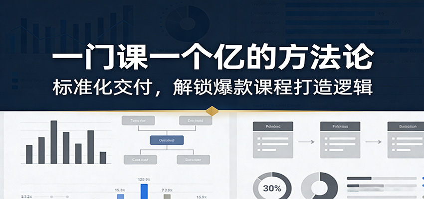 一门课一个亿的方法论:标准化交付,解锁爆款课程打造逻辑-智云网