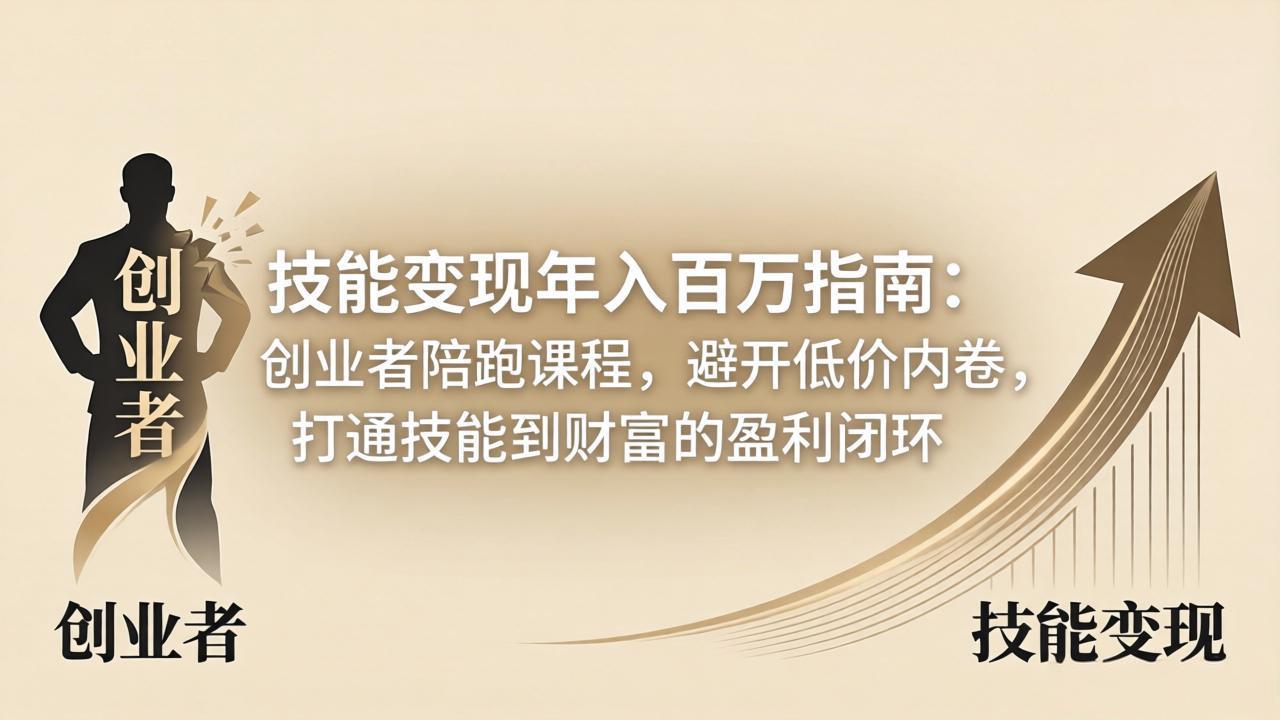 技能变现年入百万指南：创业者陪跑课程，避开低价内卷，打通技能到财富的盈利闭环-智云网