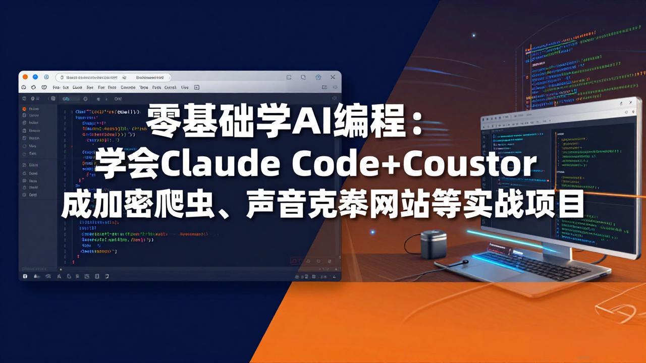 零基础学AI编程:学会Claude Code+Cursor完成加密爬虫、声音克隆网站等实战项目-智云网