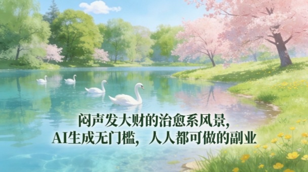 闷声发大财的治愈系风景,AI生成无门槛,人人都可做的副业-智云网