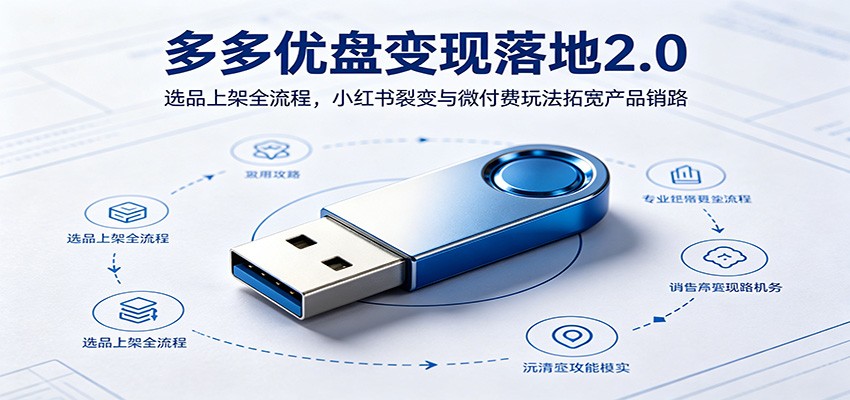 多多优盘变现落地2.0:选品上架全流程,小红书裂变与微付费玩法拓宽产品销路 多多优盘变现落地2.0:选品上架全流程,小红书裂变与微付费玩法拓宽产品销路