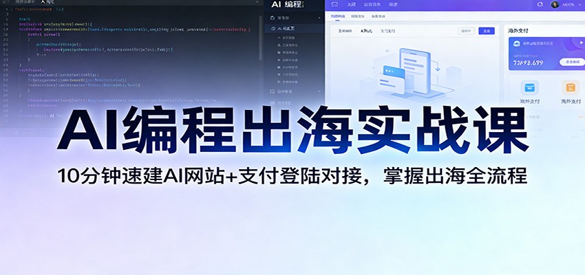 AI编程出海实战课：10分钟速建AI网站+支付登陆对接，掌握出海全流程-智云网