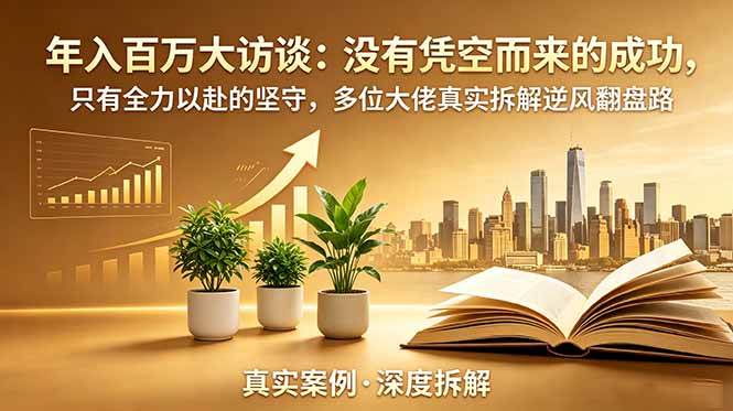 (18891期)年入百万大访谈-更新:没有凭空而来的成功,只有全力以赴的坚守,多位大佬真实拆解逆风翻盘路-智云网