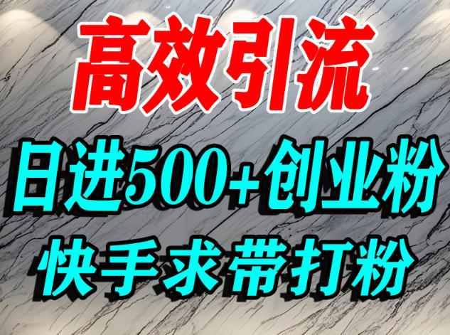 怎么打创业粉?快手求带视角精准引流创业粉,宝妈、学生群体日进500+精准流量-智云网