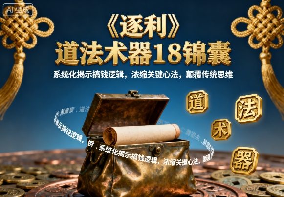 《逐利》道法术器18锦囊,系统化揭示搞钱逻辑,浓缩关键心法,颠覆传统思维(更新)-智云网
