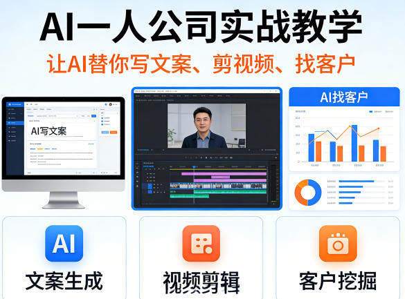 AI一人公司实战教学,让AI替你写文案、剪视频、找客户-智云网