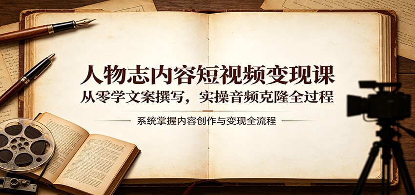 人物志内容短视频变现课:从零学文案撰写,实操音频克隆全过程-智云网
