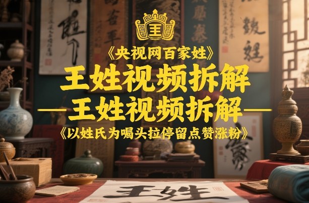 央视网百家姓–王姓视频拆解，以姓氏为噱头拉停留点赞涨粉-智云网