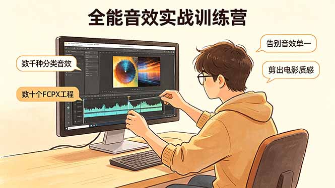 全能音效实战训练营:数千种分类音效+数十个FCPX工程,告别音效单一,剪出电影质感-智云网