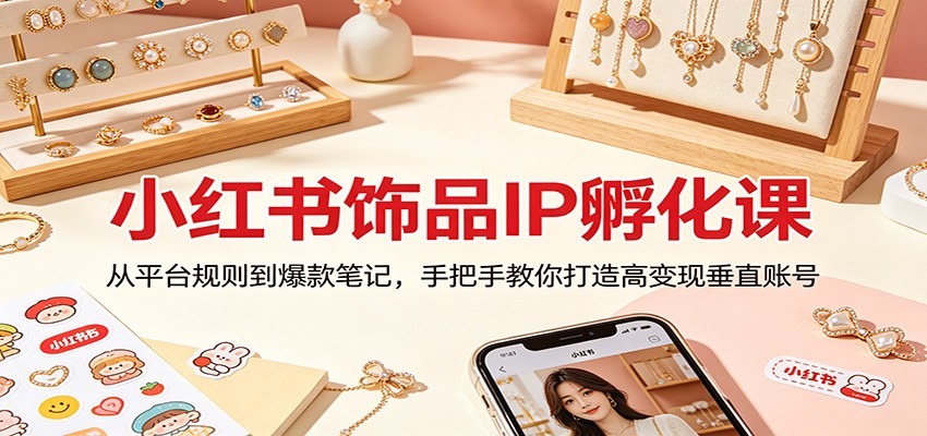 小红书饰品IP孵化课:从平台规则到爆款笔记,手把手教你打造高变现垂直账号-智云网