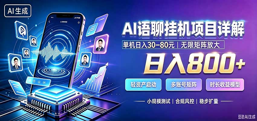 AI语聊挂机,日入800+,适用个人副业,工作室矩阵操作-智云网