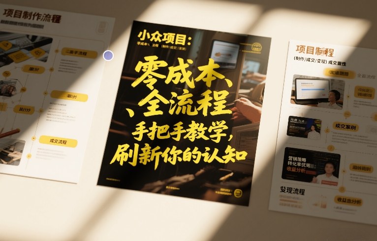 小众项目：零成本、全流程（制作-成交-变现）手把手教学，刷新你的认知-智云网