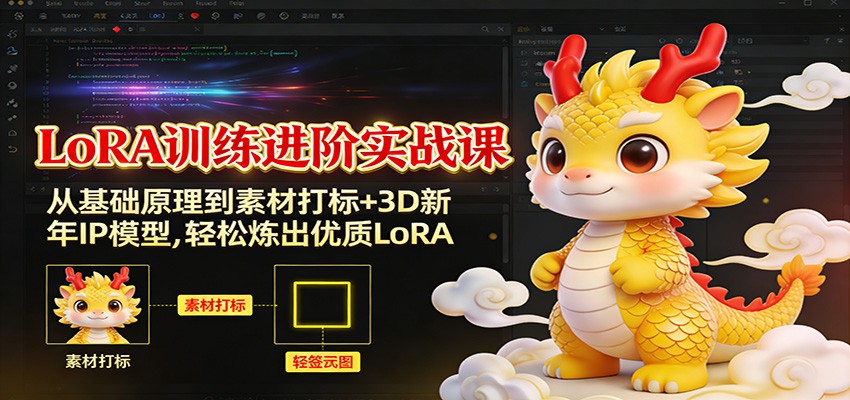 LoRA训练进阶实战课:从基础原理到素材打标+3D新年IP模型,轻松炼出优质LoRA-智云网