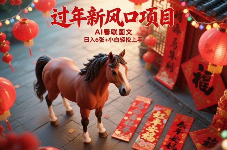 过年新风口项目,用ai春联图文,日入6张+小白轻松上手【揭秘】-智云网