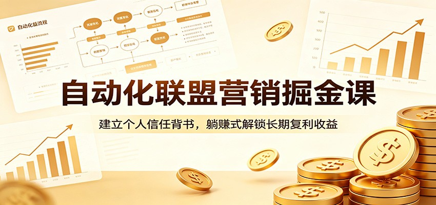 自动化联盟营销掘金课：建立个人信任背书，躺赚式解锁长期复利收益-智云网
