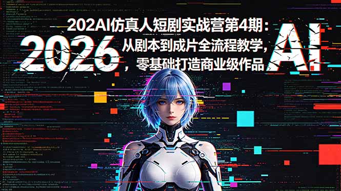2026AI仿真人短剧实战营第4期:从剧本到成片全流程教学,零基础打造商业级作品-智云网