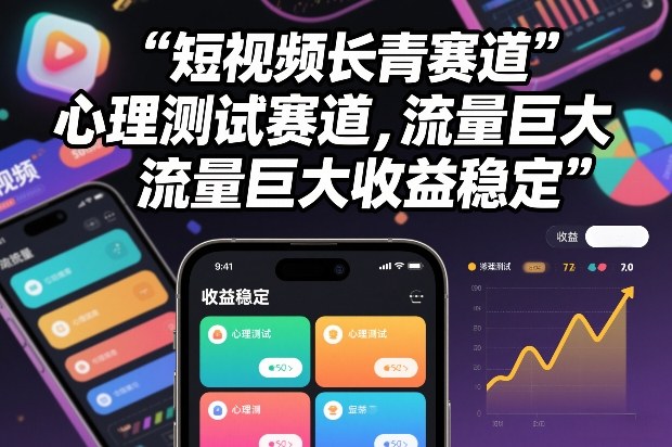 短视频长青赛道,心里测试赛道,流量巨大,收益稳定-智云网