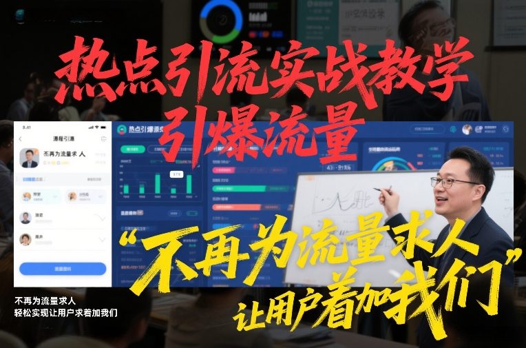 热点引流实战教学,引爆流量,不再为流量求人,轻松实现让用户求着加我们-智云网
