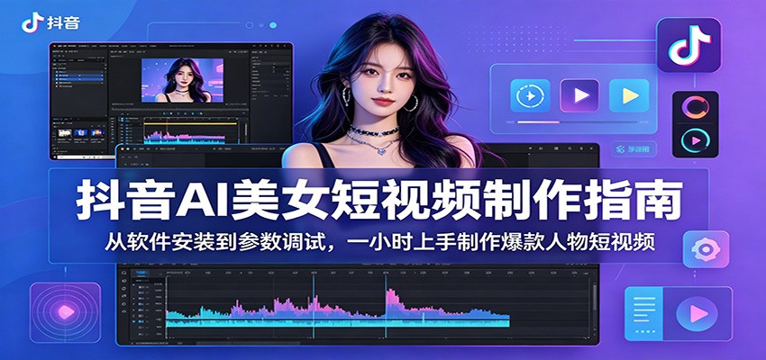 抖音AI美女短视频制作指南:从软件安装到参数调试,一小时上手制作爆款人物短视频-智云网