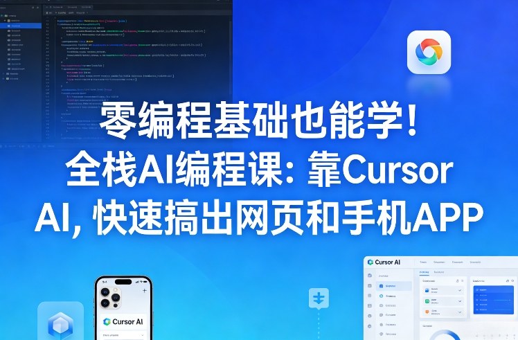 零编程基础也能学!全栈AI编程课:靠Cursor AI,快速搞出网页和手机APP-智云网
