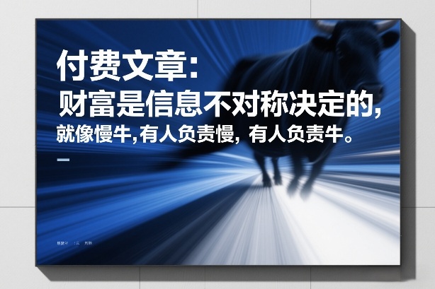 付费文章:财富是信息不对称决定的,就像慢牛,有人负责慢,有人负责牛-智云网