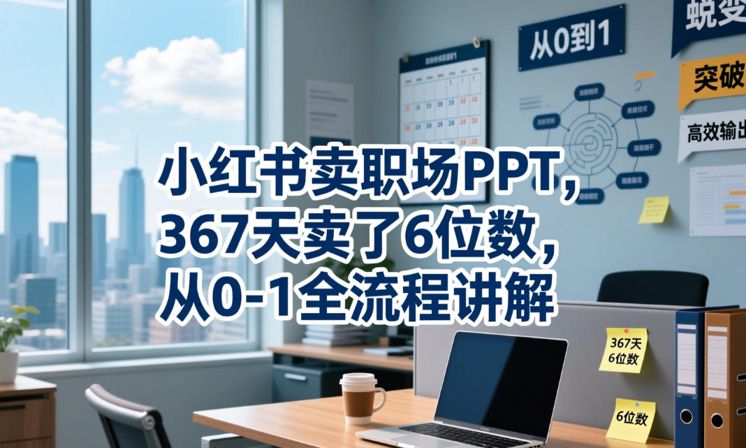 小红书卖职场PPT,367天卖了6位数,从0-1全流程讲解-智云网