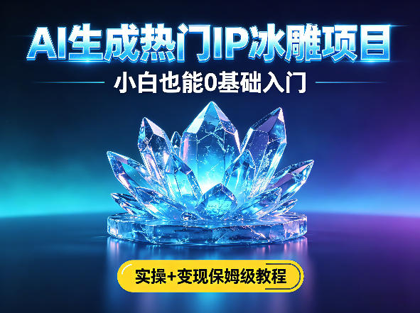 AI生成热门ip冰雕项目,小白也能0基础入门,实操+变现保姆级教程-智云网