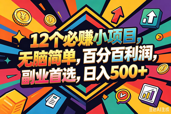 （18291期）12个必赚钱的小项目，百分百赚米，无脑简单，副业首选，日入600+-智云网