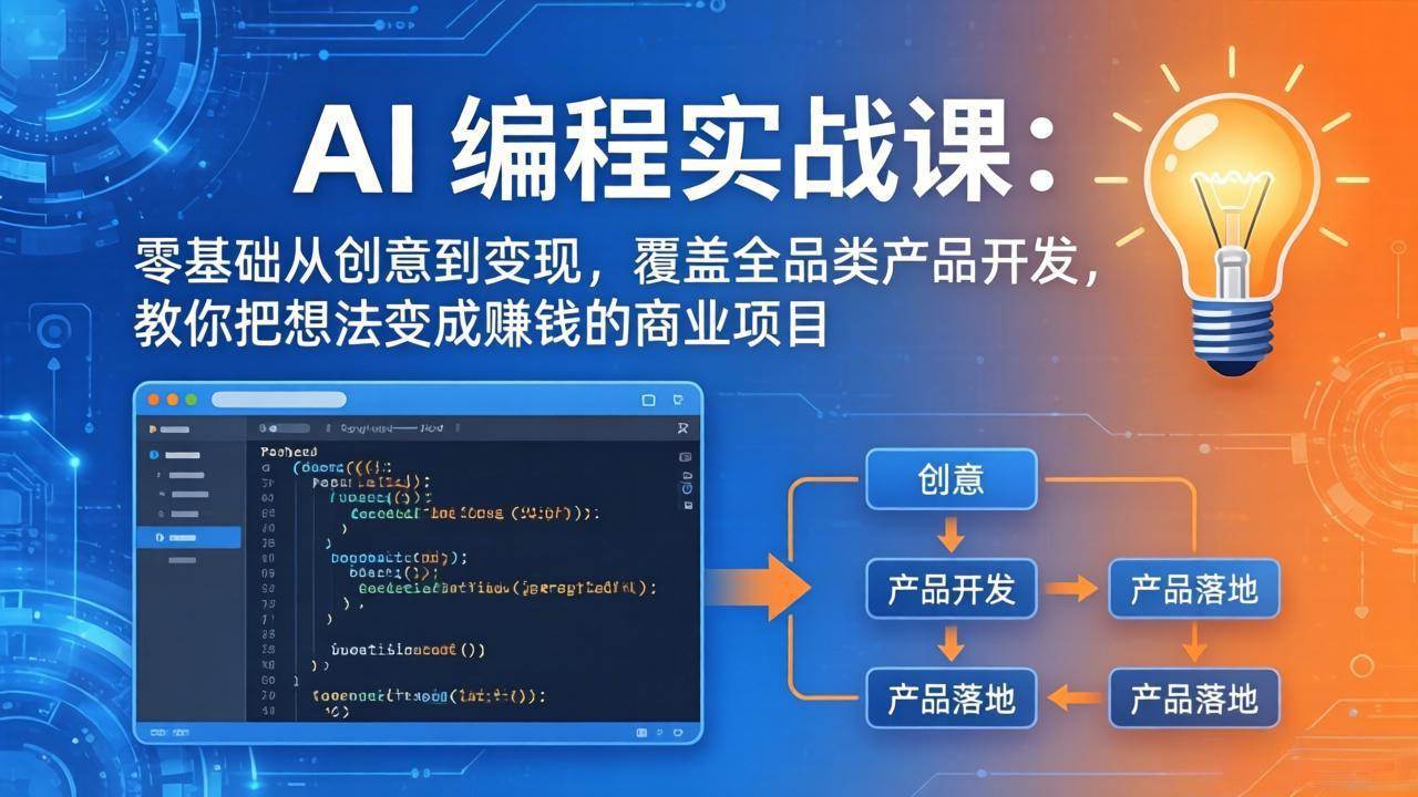 (18806期)AI编程实战课-第三期-6月更新:零基础从创意到变现,覆盖全品类产品开发,把想法变成赚钱项目 (18806期)AI编程实战课-第三期-6月更新:零基础从创意到变现,覆盖全品类产品开发,把想法变成赚钱项目