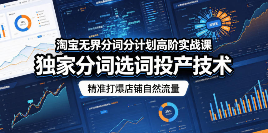 淘宝无界分词分计划高阶实战课,独家分词选词投产技术,精准打爆店铺自然流量-智云网