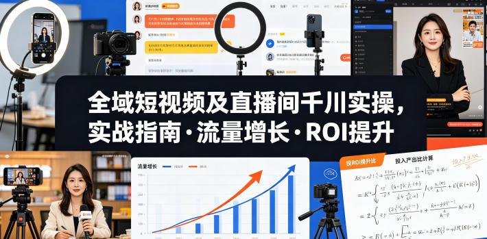 全域短视频及直播间千川实操,实战指南·流量增长·ROI提升(更新)-智云网