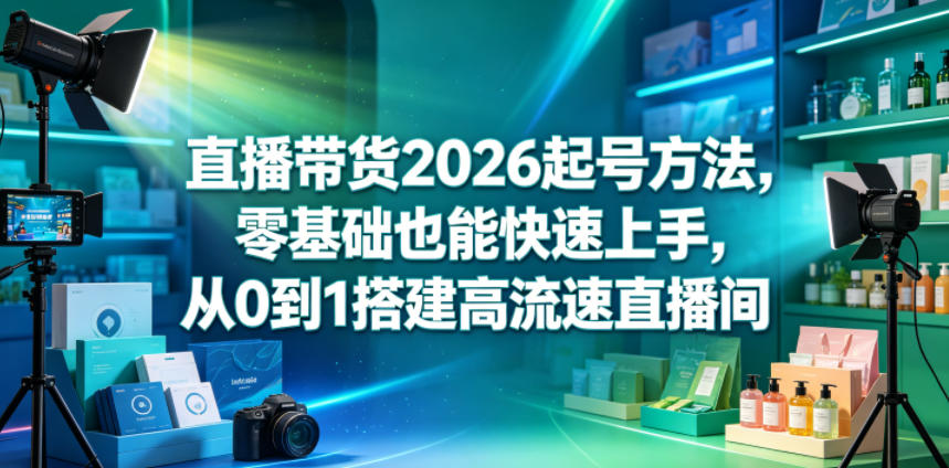 直播带货2026起号方法，零基础也能快速上手，从0到1搭建高流速直播间-智云网
