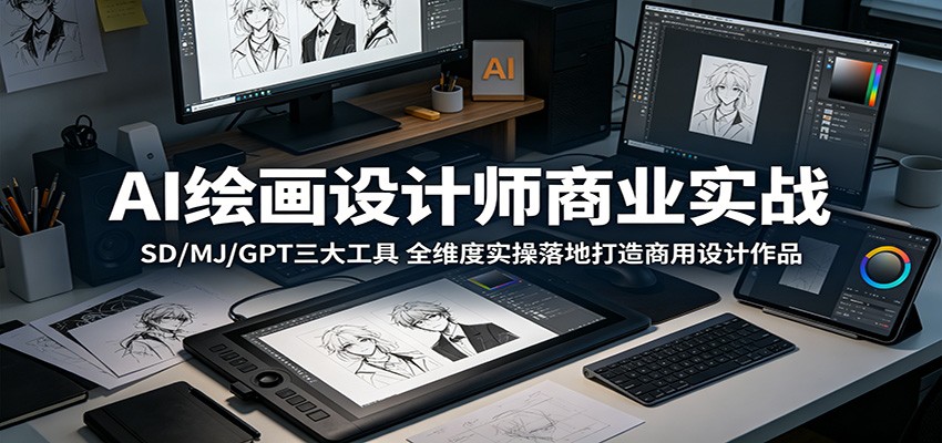 AI绘画设计师商业实战:SD/MJ/GPT三大工具,全维度实操落地打造商用设计作品-智云网