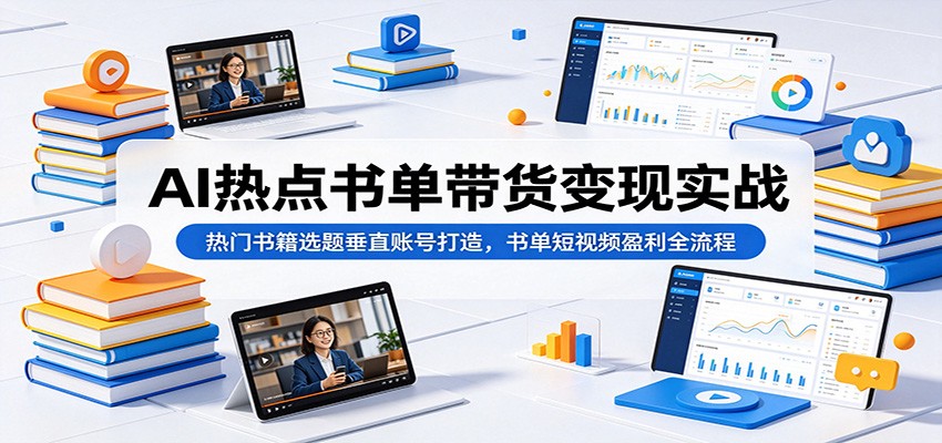 AI热点书单带货变现实战:热门书籍选题垂直账号打造,书单短视频盈利全流程-智云网