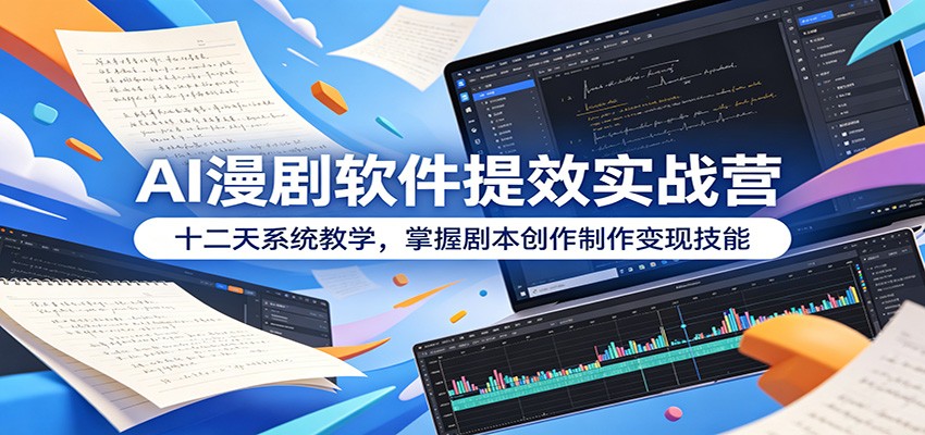 AI漫剧软件提效实战营:十二天系统教学,掌握剧本创作制作变现技能 AI漫剧软件提效实战营:十二天系统教学,掌握剧本创作制作变现技能