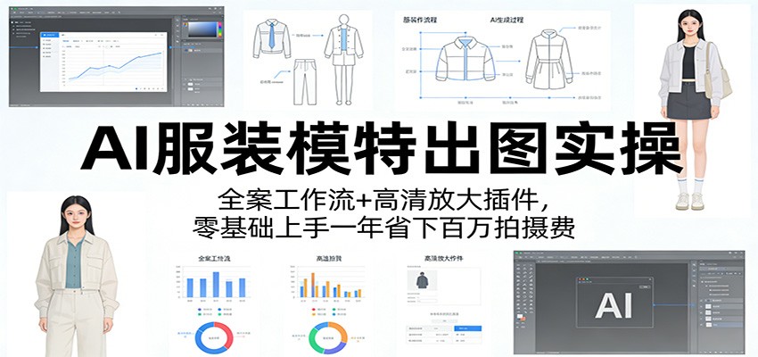 AI服装模特出图实操：全案工作流+ 高清放大插件，零基础上手一年省下百万拍摄费-智云网