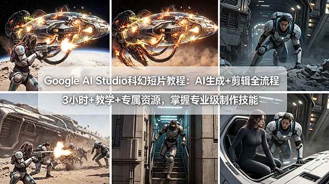 (18173期)Google AI Studio科幻短片教程:AI生成+剪辑全流程,3小时+教学+专属资源,掌握专业级制作技能 (18173期)Google AI Studio科幻短片教程:AI生成+剪辑全流程,3小时+教学+专属资源,掌握专业级制作技能
