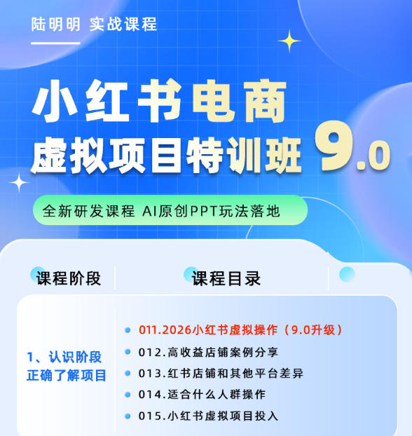 小红书虚拟项目特训班9.0，AI原创PPT技术全跑通，单品单店月纯利润几个W