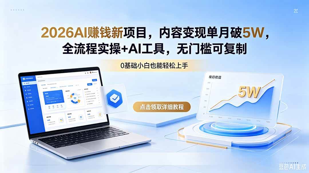 (18476期)2026AI赚钱新项目,内容变现单月破5W,全流程实操+AI工具,无门槛可复制-智云网
