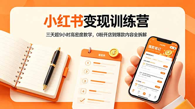 小红书变现训练营:三天超9小时高密度教学,0粉开店到爆款内容全拆解-智云网