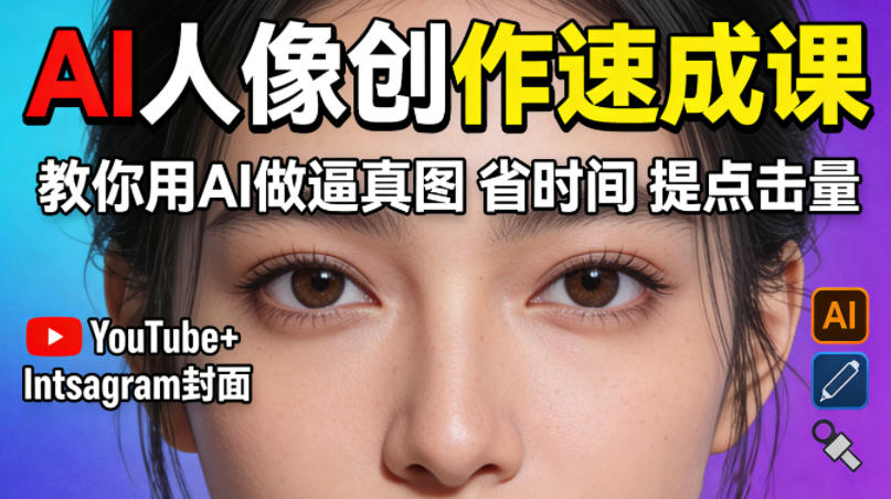 YouTube+Instagram封面没人点?AI人像创作速成课,教你用AI做逼真图,省时间还能提点击量!-智云网