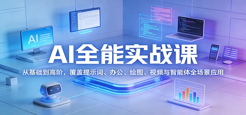 AI全能实战课:从基础到高阶,覆盖提示词、办公、绘图、视频与智能体全场景应用-智云网