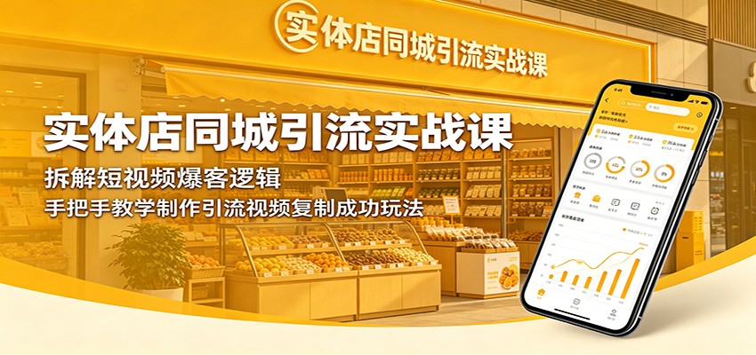 实体店同城引流实战课:拆解短视频爆客逻辑,手把手教学制作引流视频复制成功玩法-智云网