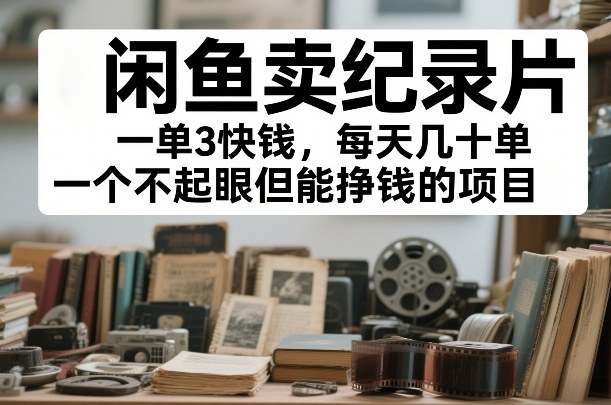 闲鱼卖纪录片,一单3快钱,每天几十单,一个不起眼但能挣钱的项目【揭秘】-智云网