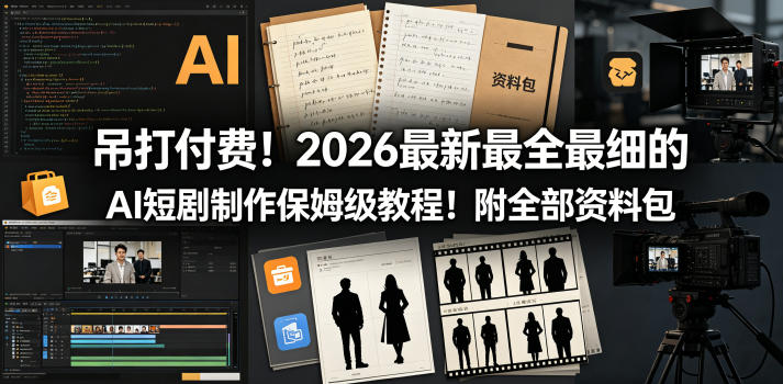 吊打付费!2026最新最全最细的AI短剧制作保姆级教程!附全部资料包 吊打付费!2026最新最全最细的AI短剧制作保姆级教程!附全部资料包