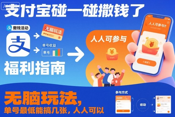 支付宝碰一碰撒钱了，无脑玩法，单号最低能搞几张，人人可以撸【揭秘】-智云网