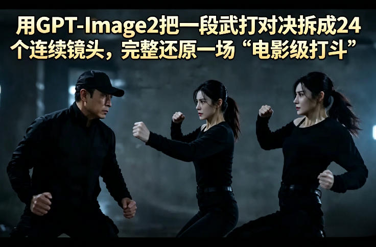 用GPT-Image2把一段武打对决拆成24个连续镜头,完整还原一场“电影级打斗” 用GPT-Image2把一段武打对决拆成24个连续镜头,完整还原一场“电影级打斗”