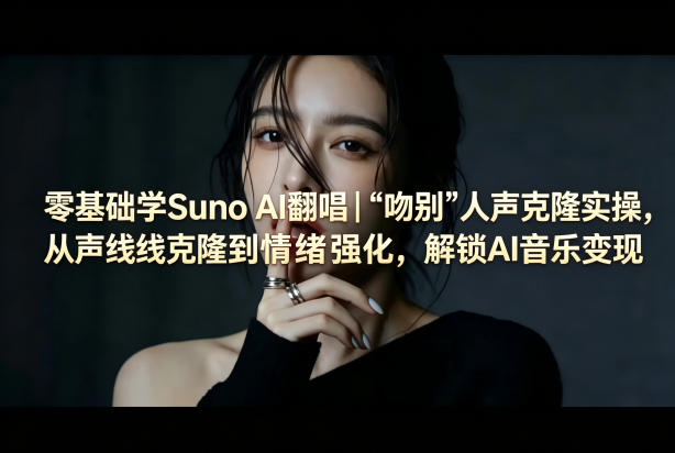 零基础学Suno AI翻唱｜《吻别》人声克隆实操，从声线克隆到情绪强化，解锁AI音乐变现-智云网