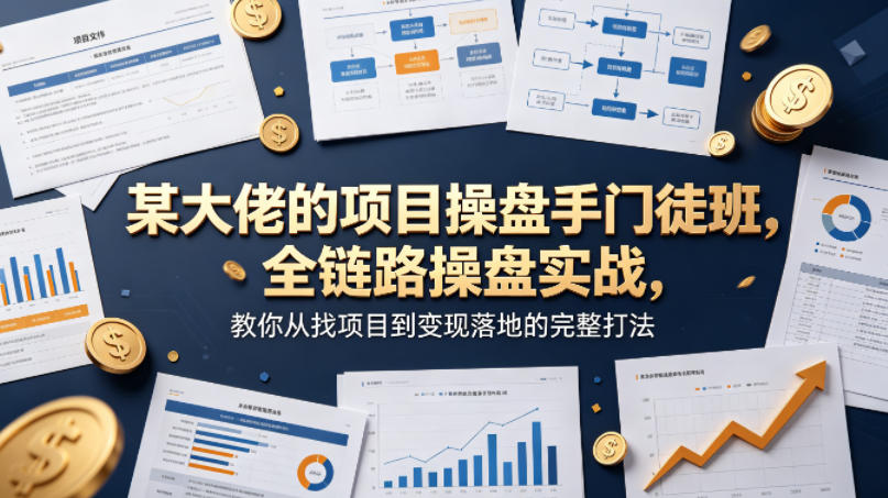 某大佬的项目操盘手门徒班，全链路操盘实战，教你从找项目到变现落地的完整打法-智云网
