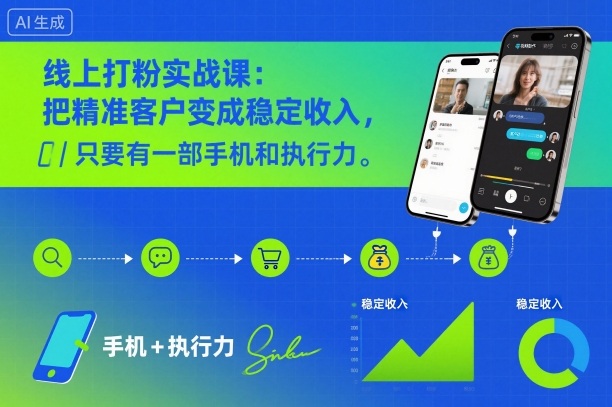 线上打粉实战课:把精准客户变成稳定收入,只要有一部手机和执行力-智云网